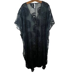 Design Lab Lord & Taylor Cover Up Size Small Embroidered Sheer Lace Summer Beach